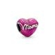 Pandora ékszer Szeretlek Mama rózsaszín ezüst charm 791505C01
