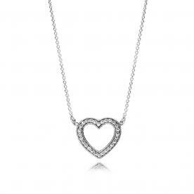 Pandora ékszer Szerető szívek ezüst nyaklánc  590534CZ-45