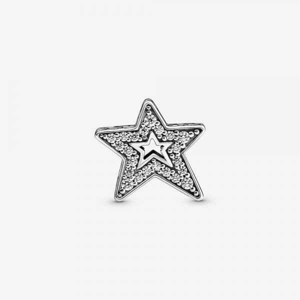Pandora ékszer Szikrázó aszimmetrikus csillag ezüst charm 790016C01