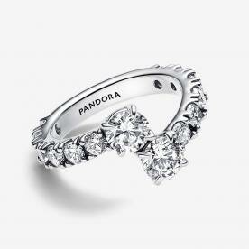 Pandora ékszer Szikrázó átfedés ezüst gyűrű cirkóniával 