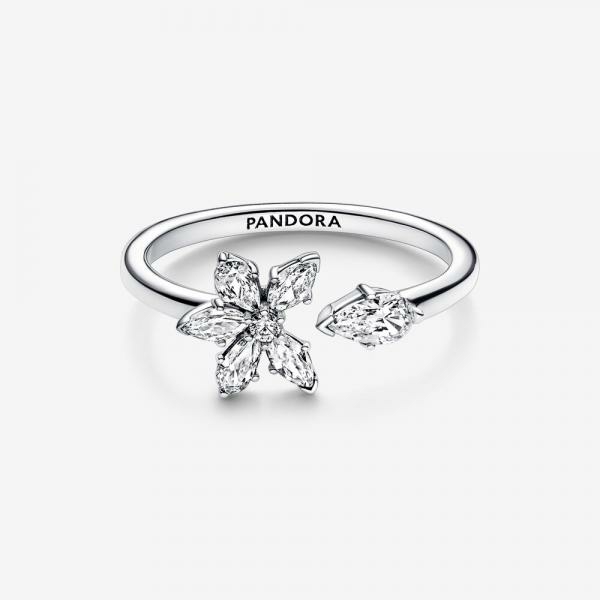 Pandora ékszer Szikrázó herbárium nyitott ezüst gyűrű 