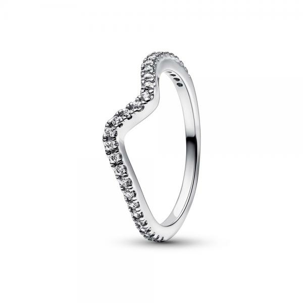 Pandora ékszer Szikrázó hullám ezüst gyűrű 