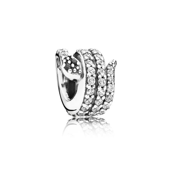 Pandora ékszer Szikrázó kígyó ezüst charm cirkóniával 791539CZ