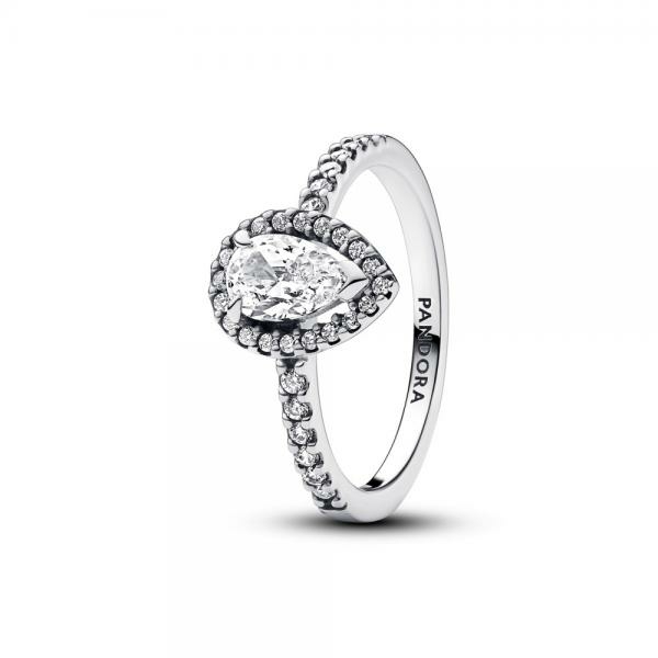 Pandora ékszer Szikrázó kis körte köves ezüst gyűrű 