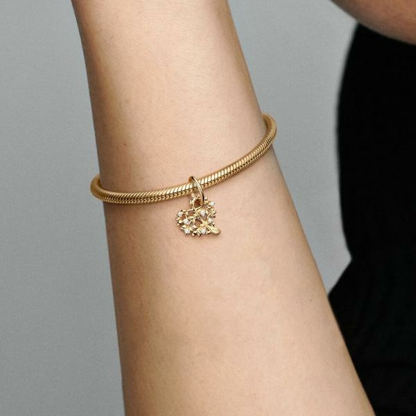 Pandora ékszer Szikrázó szív és családfa 14K arany függő charm 752604C01