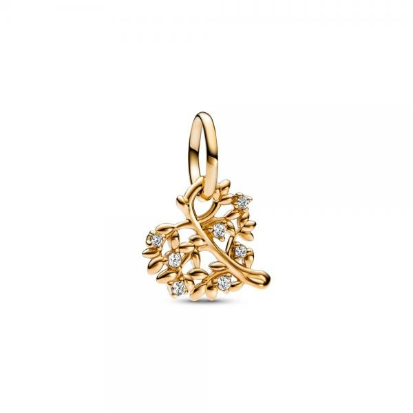Pandora ékszer Szikrázó szív és családfa 14K arany függő charm 752604C01