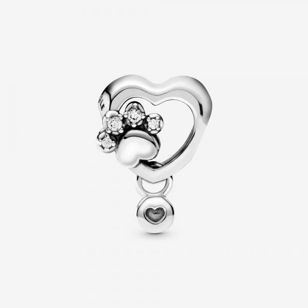 Pandora ékszer Szikrázó tappancs és szív ezüst charm 798873C01