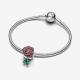 Pandora ékszer Szikrázó virágzó piros rózsa ezüst charm 793201C02