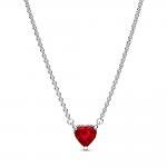 Pandora ékszer Szikrázó vörös kiemelt szív ezüst nyaklánc 392542C01-45
