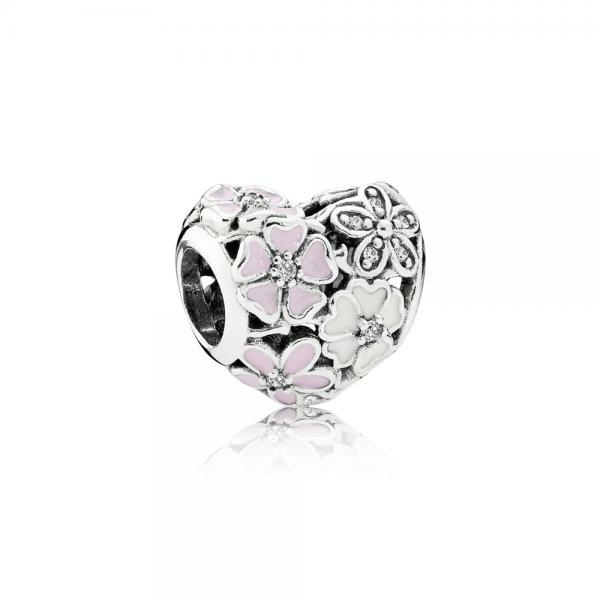 Pandora ékszer Színes virágok ezüst charm cirkóniával tűzzománccal 791825ENMX