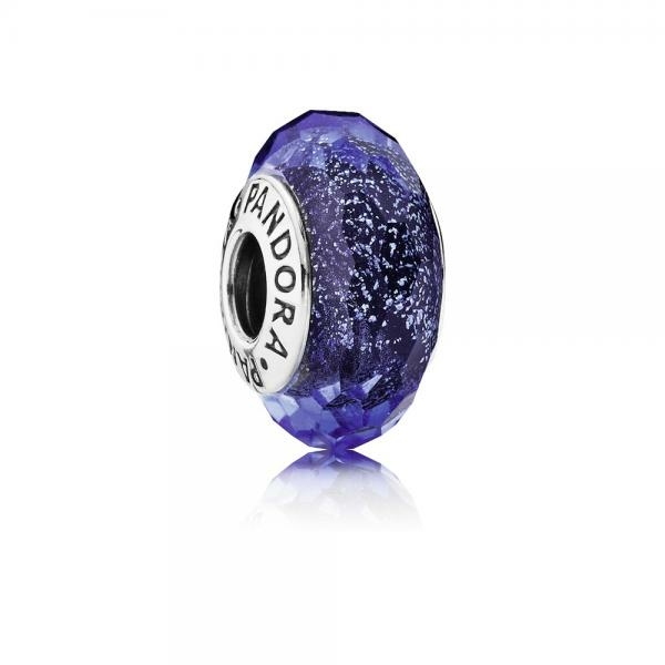 Pandora ékszer Színjátszó kék fazettált muránói üveg ezüst charm 791646