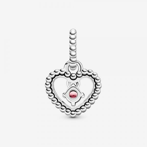Pandora ékszer Sziromrózsaszín gyöngyös szív függő charm 798854C09