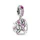Pandora ékszer Szív családfa függő ezüst charm rózsaszín kövekkel 799153C01