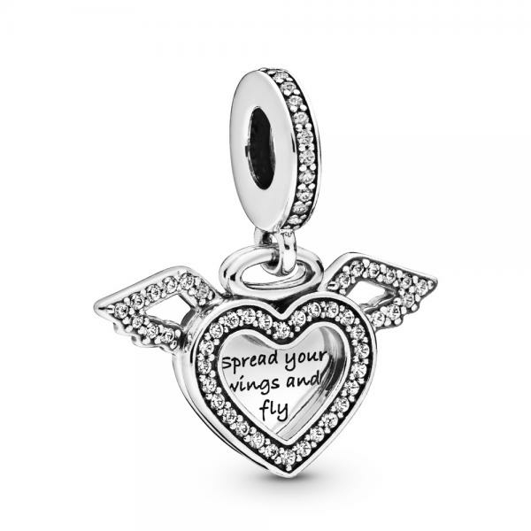 Pandora ékszer Szív és angyalszárny függő charm 798485C01