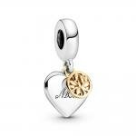 Pandora ékszer Szív és családfa kéttónusú függő charm 799366C00