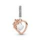 Pandora ékszer Szív és rózsa rozé ezüst függő charm 789290C01