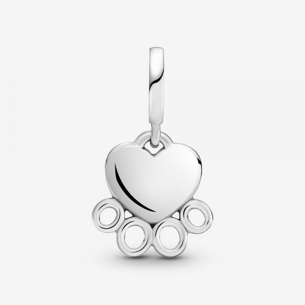 Pandora ékszer Szív és tappancs függő ezüst charm 799360C00