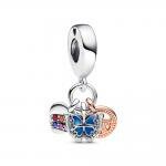 Pandora ékszer Szivárvány szív pillangó és békejel függő charm 782572C01