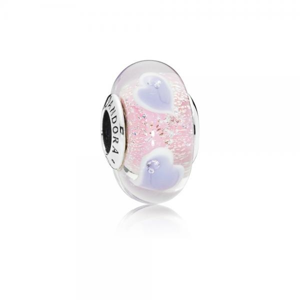 Pandora ékszer Szívek sora muránói üveg charm 796599CZ