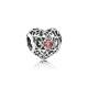 Pandora ékszer Születésköves szív január ezüst charm 791784GR