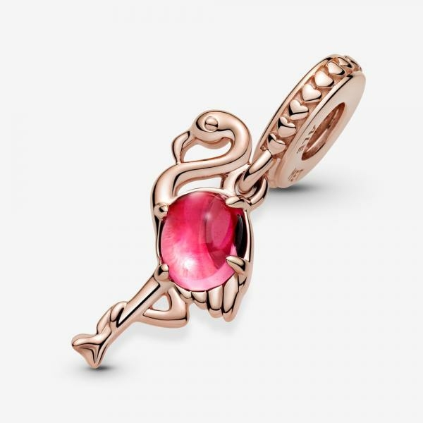Pandora ékszer Táncoló rozé flamingó charm muránói üveggel 789431C01