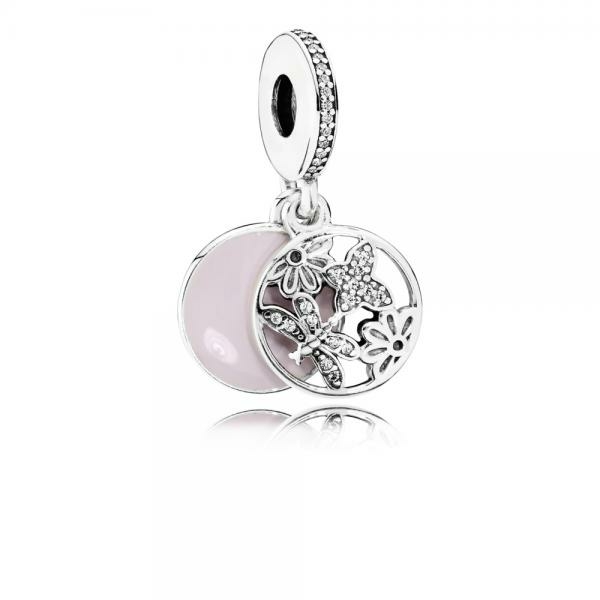 Pandora ékszer Tavasz függő ezüst charm cirkóniával tűzzománccal 791843ENMX