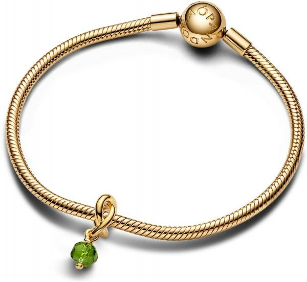 Pandora ékszer Tavasz zöld örökkévalóság kör függő shine charm 763462C08