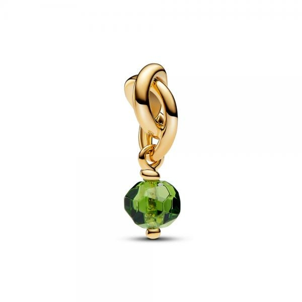 Pandora ékszer Tavasz zöld örökkévalóság kör függő shine charm 763462C08