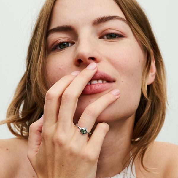 Pandora ékszer Tavasz zöld örökkévalóság körök ezüst gyűrű 
