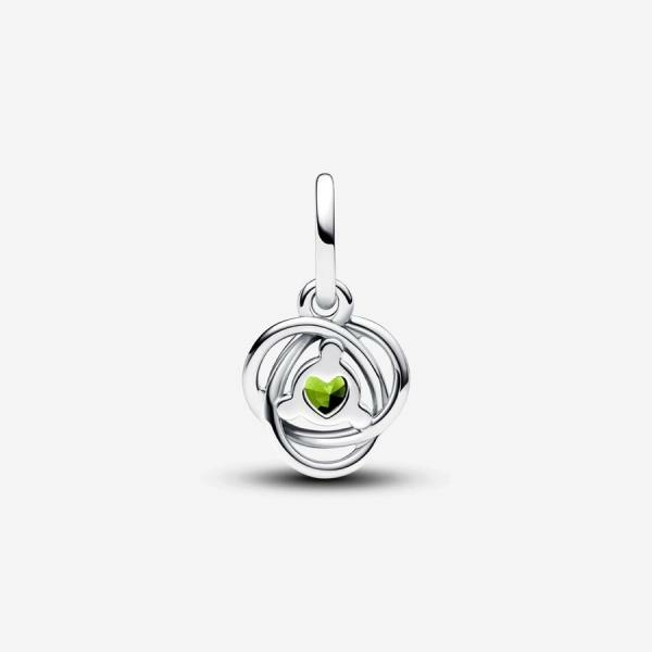 Pandora ékszer Tavasz zöld örökkévalóság körök függő ezüst charm 793125C08