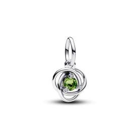 Pandora ékszer Tavasz zöld örökkévalóság körök függő ezüst charm 793125C08