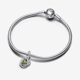 Pandora ékszer Tavasz zöld örökkévalóság körök függő ezüst charm 793125C08