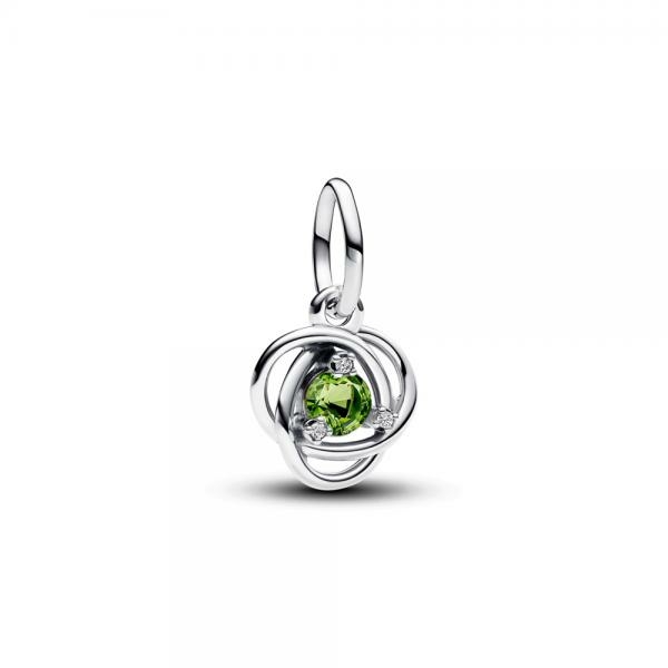 Pandora ékszer Tavasz zöld örökkévalóság körök függő ezüst charm 793125C08