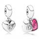 Pandora ékszer Te és én függő ezüst charm tűzzománccal cirkóniával 791244CZ