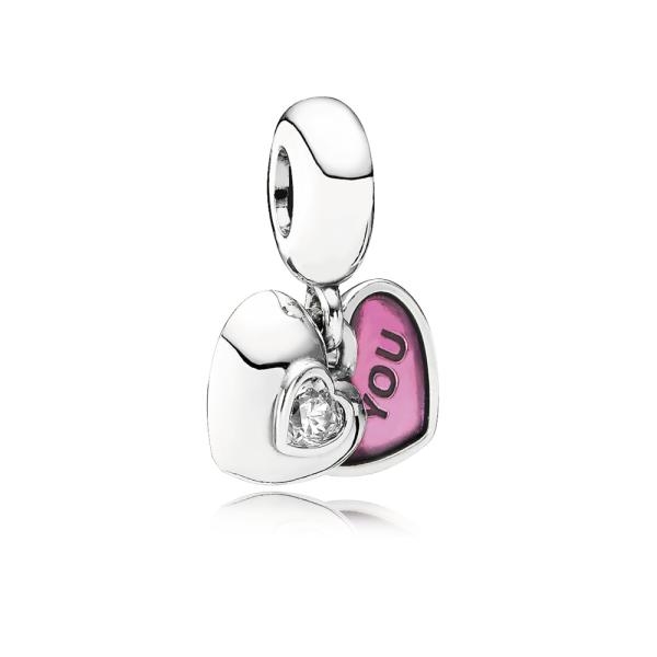 Pandora ékszer Te és én függő ezüst charm tűzzománccal cirkóniával 791244CZ