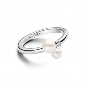 Pandora ékszer Tenyésztett gyöngyök és cirkónia ezüst gyűrű 