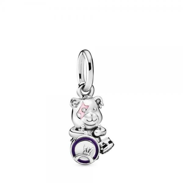 Pandora ékszer Theodore a punk maci ezüst charm 798281ENMX