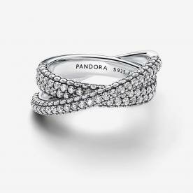 Pandora ékszer Timeless pávé dupla ezüst gyűrű 