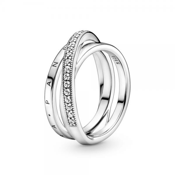 Pandora ékszer Tripla átfedés ezüst gyűrű 