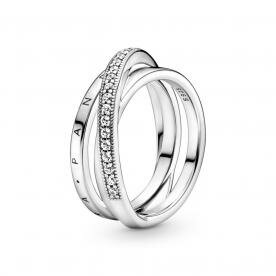 Pandora ékszer Tripla átfedés ezüst gyűrű 