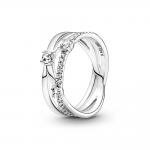Pandora ékszer Tripla ezüst gyűrű cirkóniával 