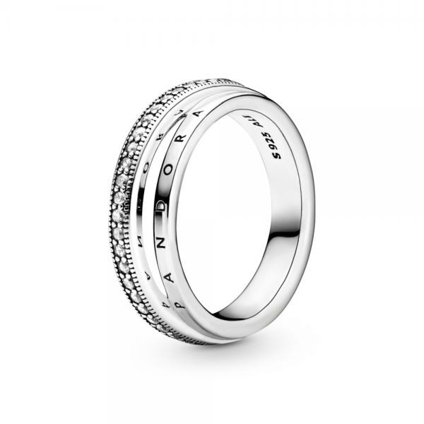 Pandora ékszer Tripla pávé ezüst gyűrű 