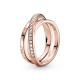 Pandora ékszer Tripla pávé rozé gyűrű 