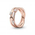 Pandora ékszer Tripla rozé gyűrű cirkóniával 