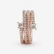 Pandora ékszer Tripla spirál pávé rozé gyűrű cirkóniával 