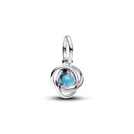Pandora ékszer Türkiz kék örökkévalóság körök függő ezüst charm 793125C12