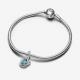 Pandora ékszer Türkiz kék örökkévalóság körök függő ezüst charm 793125C12