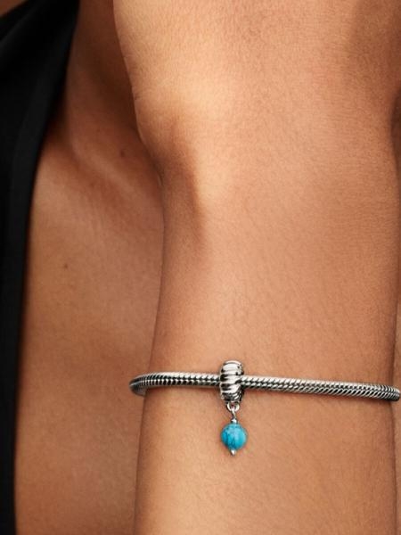 Pandora ékszer Türkiz köves függő ezüst charm 793901C01