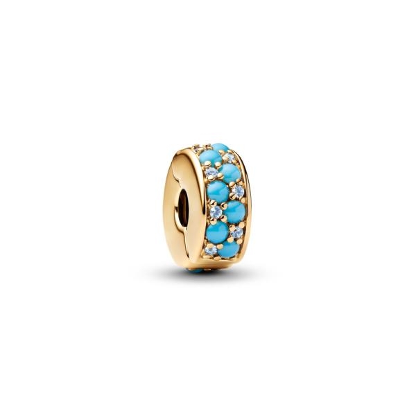 Pandora ékszer Türkiz shine szilikonos klip 763902C01