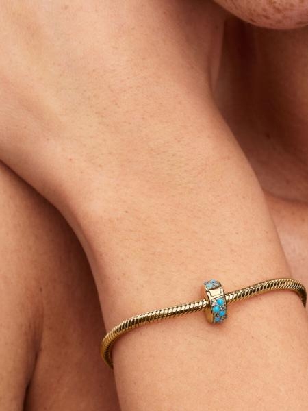Pandora ékszer Türkiz shine szilikonos klip 763902C01